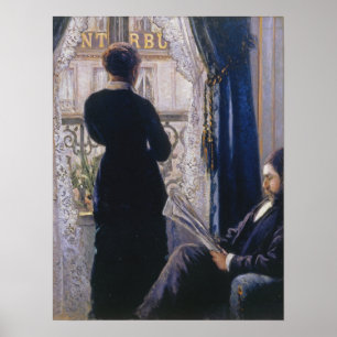 Caillebotte - Binnenlandse vrouw aan het raam Poster