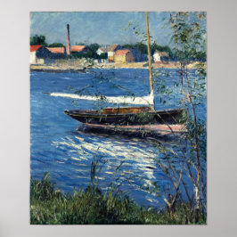 Caillebotte - Boot aan de ligplaats op de Seine Poster