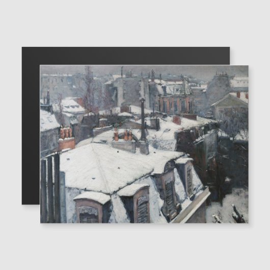 Caillebotte - Daken in de Sneeuw Magnetische Kaart (Voorkant / Achterkant)