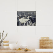 Caillebotte - daken in de sneeuw (sneeuweffect) poster (Keuken)