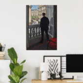 Caillebotte - een jong Man aan zijn raam Poster (Thuiskantoor)
