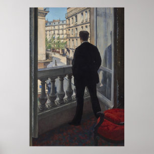 Caillebotte - een jong Man aan zijn raam Poster