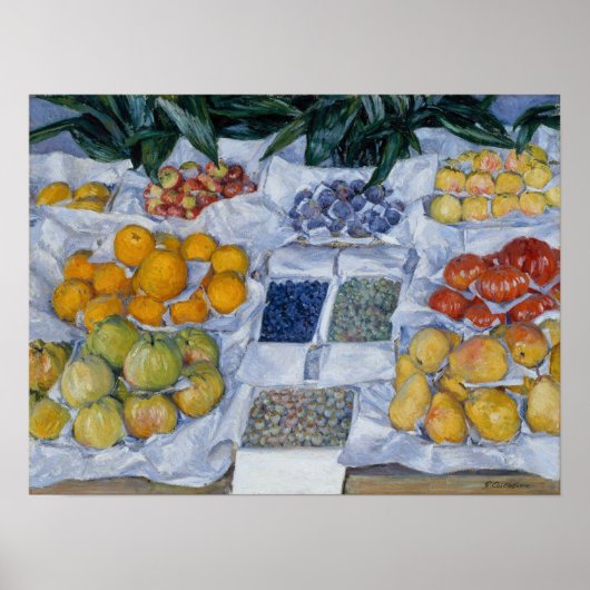 Caillebotte - Fruit tentoongesteld op een standaar Poster (Voorkant)
