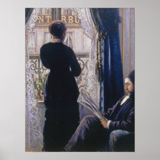 Caillebotte - Interieur Vrouw Bij Het Raam Poster (Voorkant)