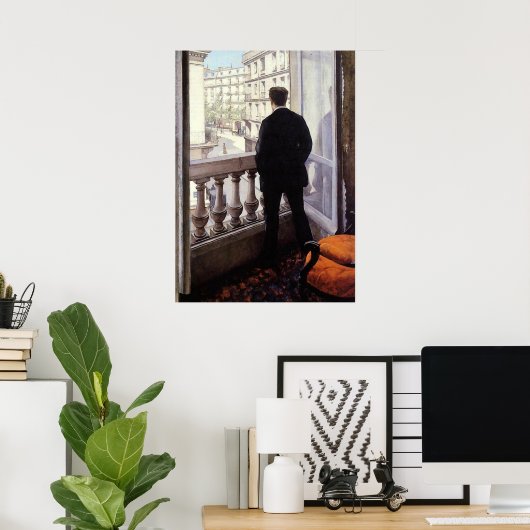 Caillebotte - Jongeman bij zijn raam Poster (Thuiskantoor)