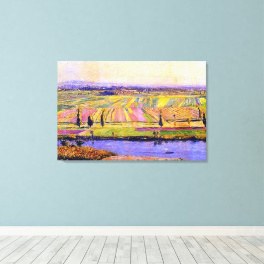 Caillebotte La Plaine de Gennevilliers Canvas Afdruk (Insitu (Houten vloer))