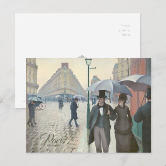 Caillebotte Paris street bij regenachtig weer CC07 Briefkaart (Voorkant / Achterkant)