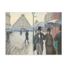 Caillebotte Paris street bij regenachtig weer CC07