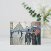 Caillebotte Paris Street Rainy Day Painting Briefkaart (Staand voorkant)