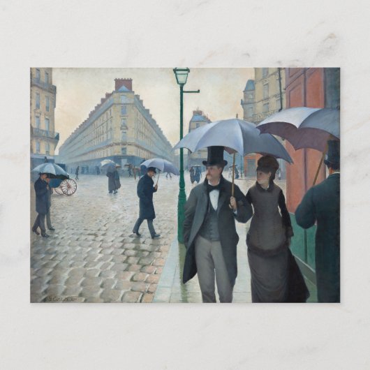 Caillebotte Paris Street Rainy Day Painting Briefkaart (Voorkant)