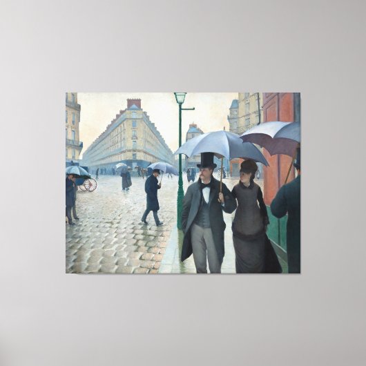 Caillebotte Paris Street Rainy Day Painting Canvas Afdruk (Voorkant)