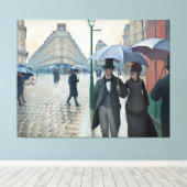 Caillebotte Paris Street Rainy Day Painting Canvas Afdruk (Insitu (Houten vloer))