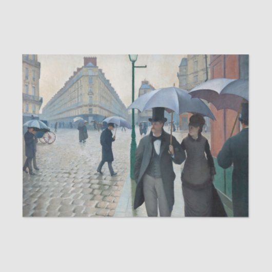 Caillebotte Paris Street Rainy Day Painting Tissuepapier (Voorkant)