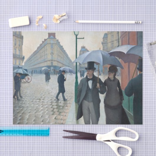 Caillebotte Paris Street Rainy Day Painting Tissuepapier (Craft)