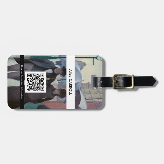 Caillebotte - Paris Street; Rainy Day - QR Code Bagagelabel (Voorkant horizontaal)