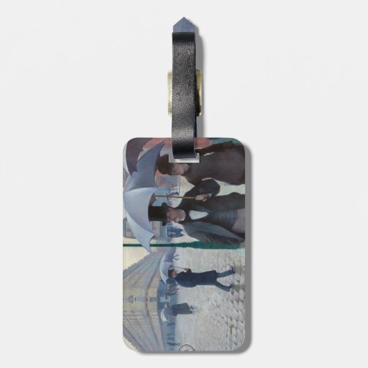 Caillebotte - Paris Street; Rainy Day - QR Code Bagagelabel (Achterkant verticaal)