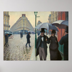 Caillebotte - Paris Street regenachtige dag Poster