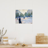 Caillebotte - Place Saint-Augustin Mistig Weer Poster (Keuken)