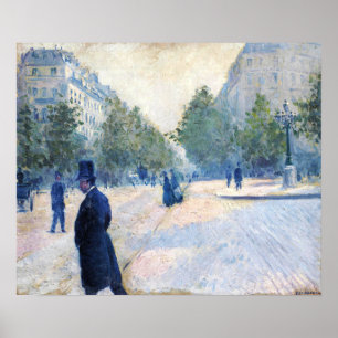 Caillebotte - Place Saint-Augustin Mistig Weer Poster