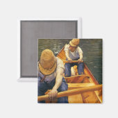 Caillebotte: Roeiers roeien op de Yerres Magneet (Voorkant / Achterkant)