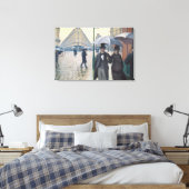 Caillebotte Rue de Paris, temps de pluie Canvas Afdruk (Insitu (Slaapkamer))