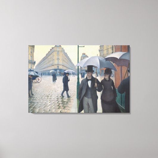 Caillebotte Rue de Paris, temps de pluie Canvas Afdruk (Voorkant)