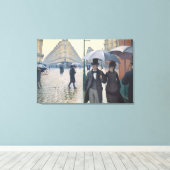 Caillebotte Rue de Paris, temps de pluie Canvas Afdruk (Insitu (Houten vloer))