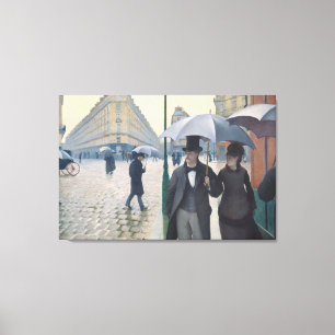 Caillebotte Rue de Paris, temps de pluie Canvas Afdruk