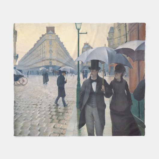 Caillebotte Rue de Paris, temps de pluie Fleece Deken (Voorkant (Horizontaal))