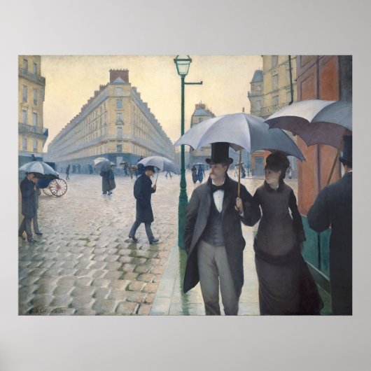 Caillebotte Rue de Paris, temps de pluie Poster (Voorkant)