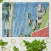 Caillebotte - Seine at Argenteuil, Boats at anchor Theedoek (Gevouwen)