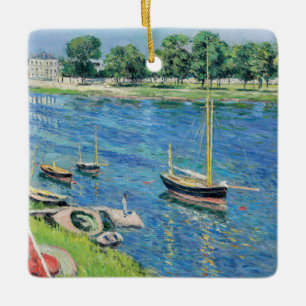 Caillebotte - Seine bij Argenteuil, Aangemeerde bo Keramisch Ornament