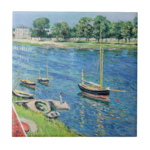 Caillebotte - Seine bij Argenteuil, Aangemeerde bo Tegeltje