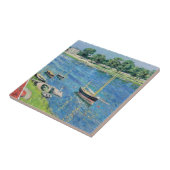 Caillebotte - Seine bij Argenteuil, Aangemeerde bo Tegeltje (Zijkant)