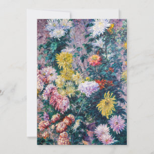 Caillebotte - Witte en Gele Chrysanten Bedankkaart