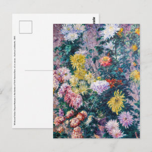 Caillebotte - Witte en Gele Chrysanten Briefkaart