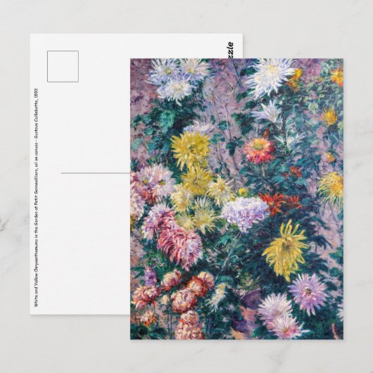Caillebotte - Witte en Gele Chrysanten Briefkaart (Voorkant / Achterkant)