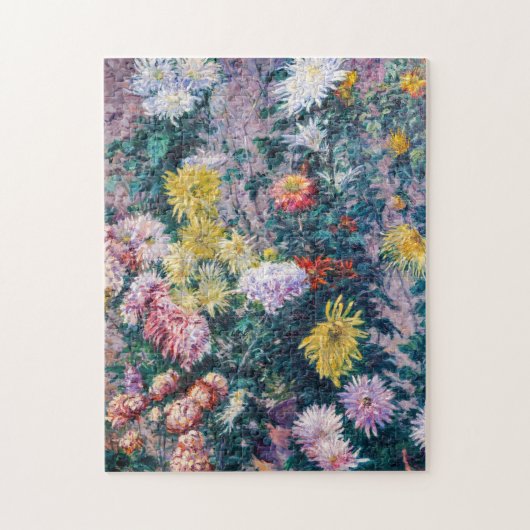 Caillebotte - Witte en Gele Chrysanten Legpuzzel (Verticaal)