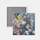 Caillebotte - Witte en Gele Chrysanten Magneet (Voorkant / Achterkant)