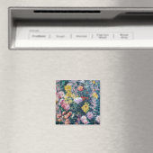 Caillebotte - Witte en Gele Chrysanten Magneet (Insitu (Vaatwasser))