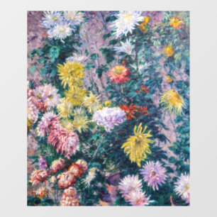 Caillebotte - Witte en Gele Chrysanten Raamsticker