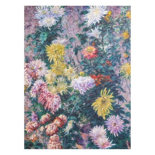 Caillebotte - Witte en Gele Chrysanten Tafelkleed (Voorkant)