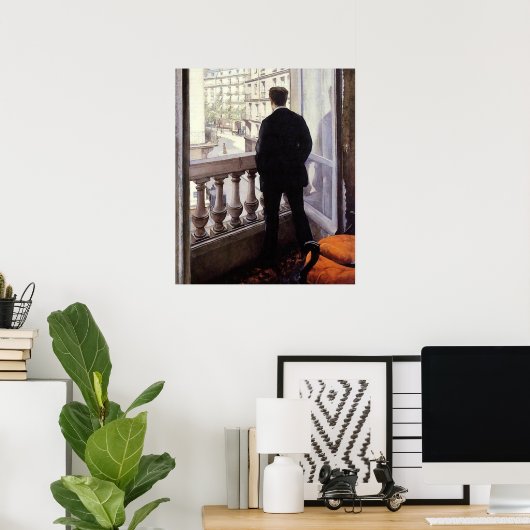 Caillebotte - Young Man at his Window Poster (Thuiskantoor)