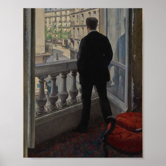 Caillebotte - Young Man at zijne Window (1876) Poster (Voorkant)