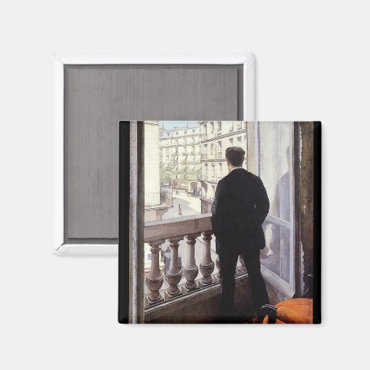 Caillebotte - Young Man in zijn raam, Magneet (Voorkant / Achterkant)