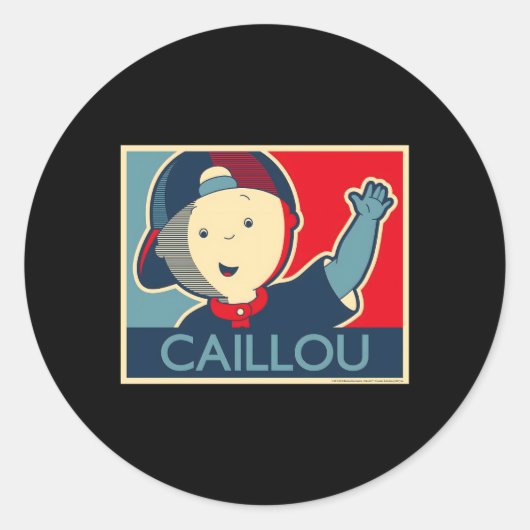 Caillou Caillou grijs klein Ronde Sticker (Voorkant)