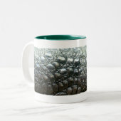 Caiman Crocodile Faux Alligator-Skin Design Tweekleurige Koffiemok (Voorkant links)