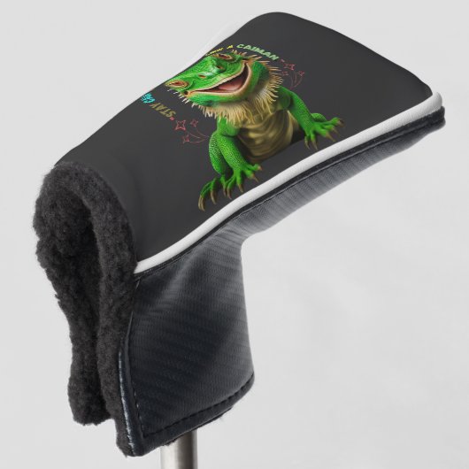 Caiman Golf Head Hoesje - Blijf kalm, blijf sterk Golfheadcover (3/4 voorkant)