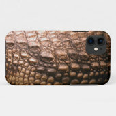 Caiman Krokodil Huid Reptiel-Effect Telefoon Case (Achterkant (horizontaal))