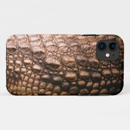 Caiman Krokodil Huid Reptiel-Effect Telefoon Case (Achterkant (horizontaal))